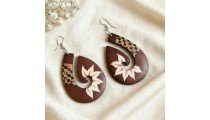 New Collection Painting Wood Earrings Beautiful Model